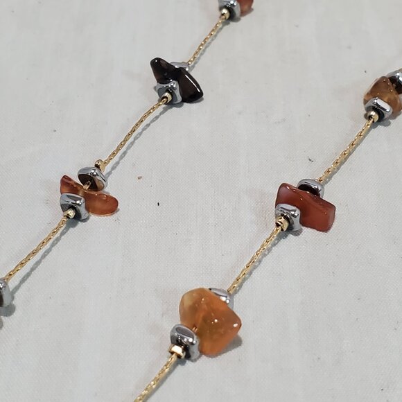 Ali Khan Pendant necklace with a long chain. faceted glass bead - Picture 9 of 10